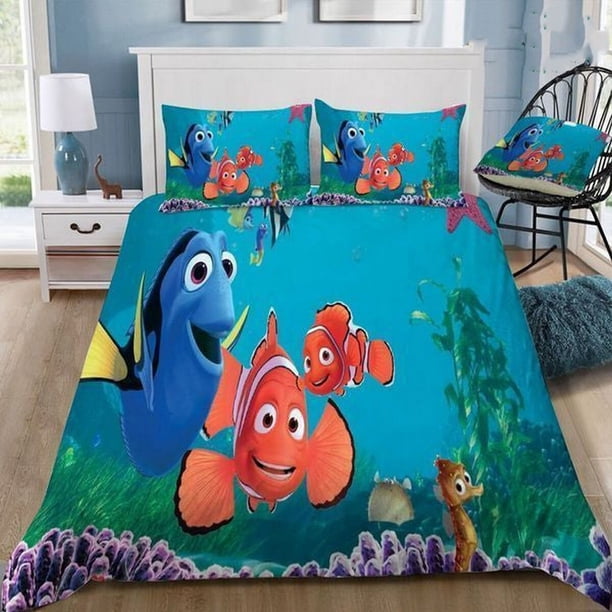 Finding Nemo Bed Cover Printed Duvet Cover Quilt Set Soft Bedding Set3-Piece Bedding Set (1 Duvet Cover + 2 Pillow Shams)