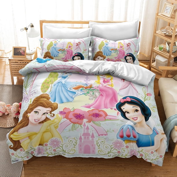 Children's Snow White Duvet Quilt Cover Bedding Set + Pillowcase 3-Piece Bedding Set (1 Duvet Cover + 2 Pillow Shams)