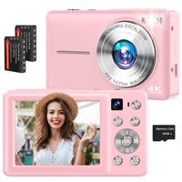 Cámara Digital Froitx 4K De 64 Mp Con Doble Lente Con Zoom 16X, Color Rosa