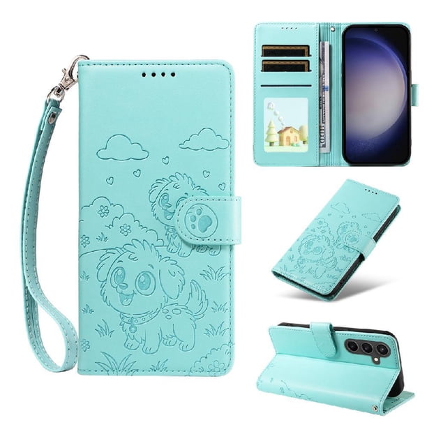 Funda Billetera FOXDOCK Compatible con Samsung Galaxy S23 FE, Diseño Perrito Tierno, Ranuras para Tarjetas y Soporte Plegable