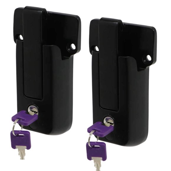 Cerradura OLIKIUS para puerta de remolque Cambar de 16 cm, negra, 2 llaves