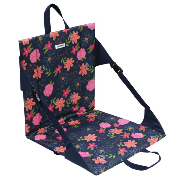 Cojín Plegable Impermeable con Respaldo Floral JLDTOP para Gradas