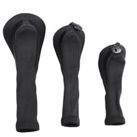 Ioensy - Juego De 3 Unidades De Fundas Para Cabeza De Palo De Golf, Juego De Fundas Para Cabeza De Palo De Golf, Malla De Cuello Largo, Color Negro