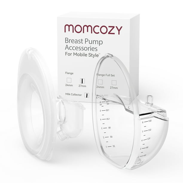 Momcozy Accesorios de Repuesto para Extractor de Leche Mobile Style | M6, Una brida de 27 mm y Un Colector de Leche