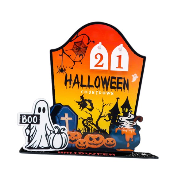 Calendario De Adviento De Halloween Acrílico Decoración Espeluznante Para La Entrada De La Sala De Estar Del Hogar Naranja