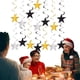 thumbnail image 5 of Decoraciones colgantes de estrellas doradas, plateadas y negras con espirales, estrellas, serpentinas, espirales de aluminio para decoraciones de techo, suministros para fiestas de graduación, decorac, 5 of 6