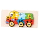 thumbnail image 4 of Rompecabezas de madera Juguetes Montessori Jardín de infantes Preescolar Aprendizaje temprano Rompecabezas para niños pequeños Vehículo Rompecabezas , Coche de ingeniería, 4 of 5