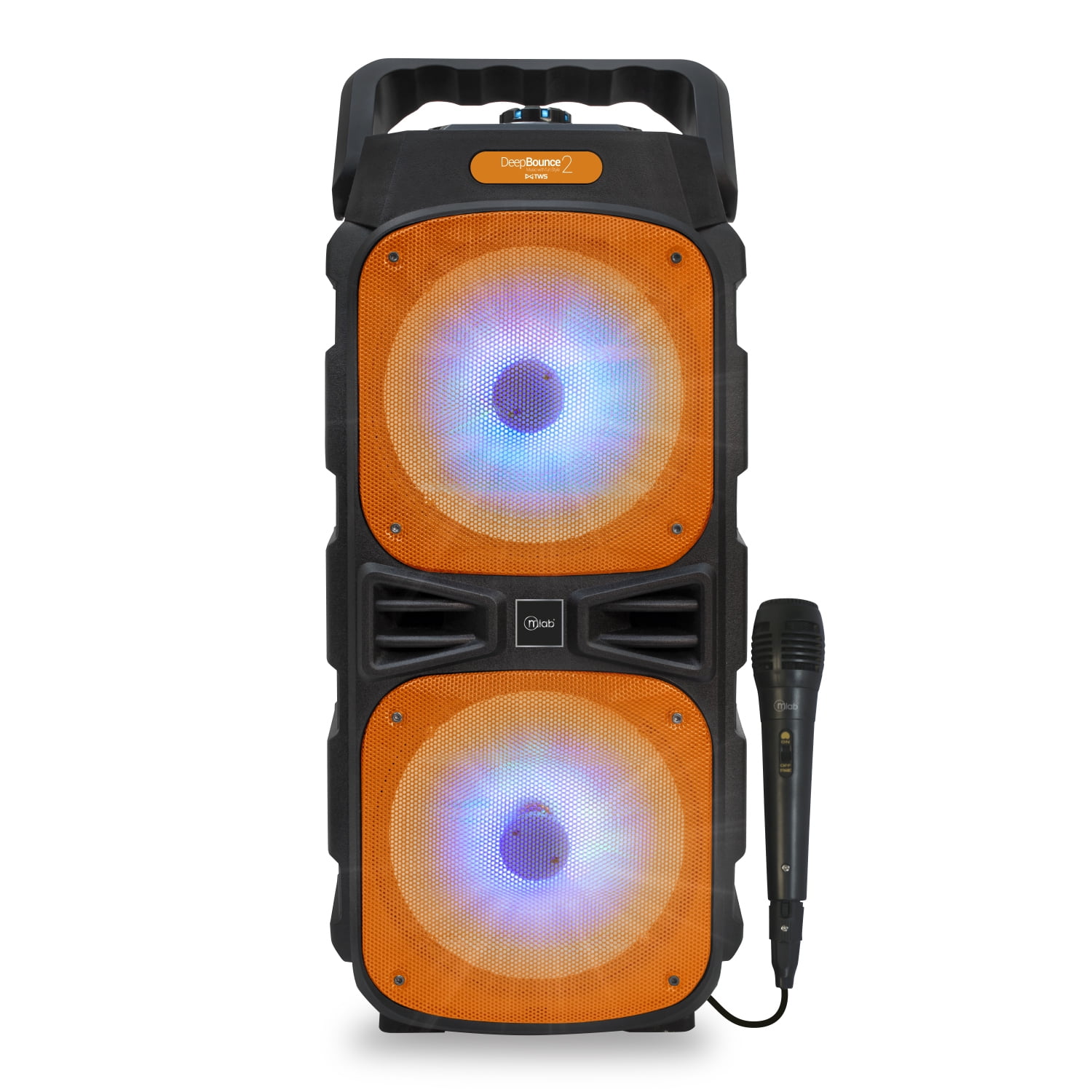 Mlab - Parlante Karaoke Deep Bounce 2 Con Micrófono Y Batería Recargable Negro - Naranjo