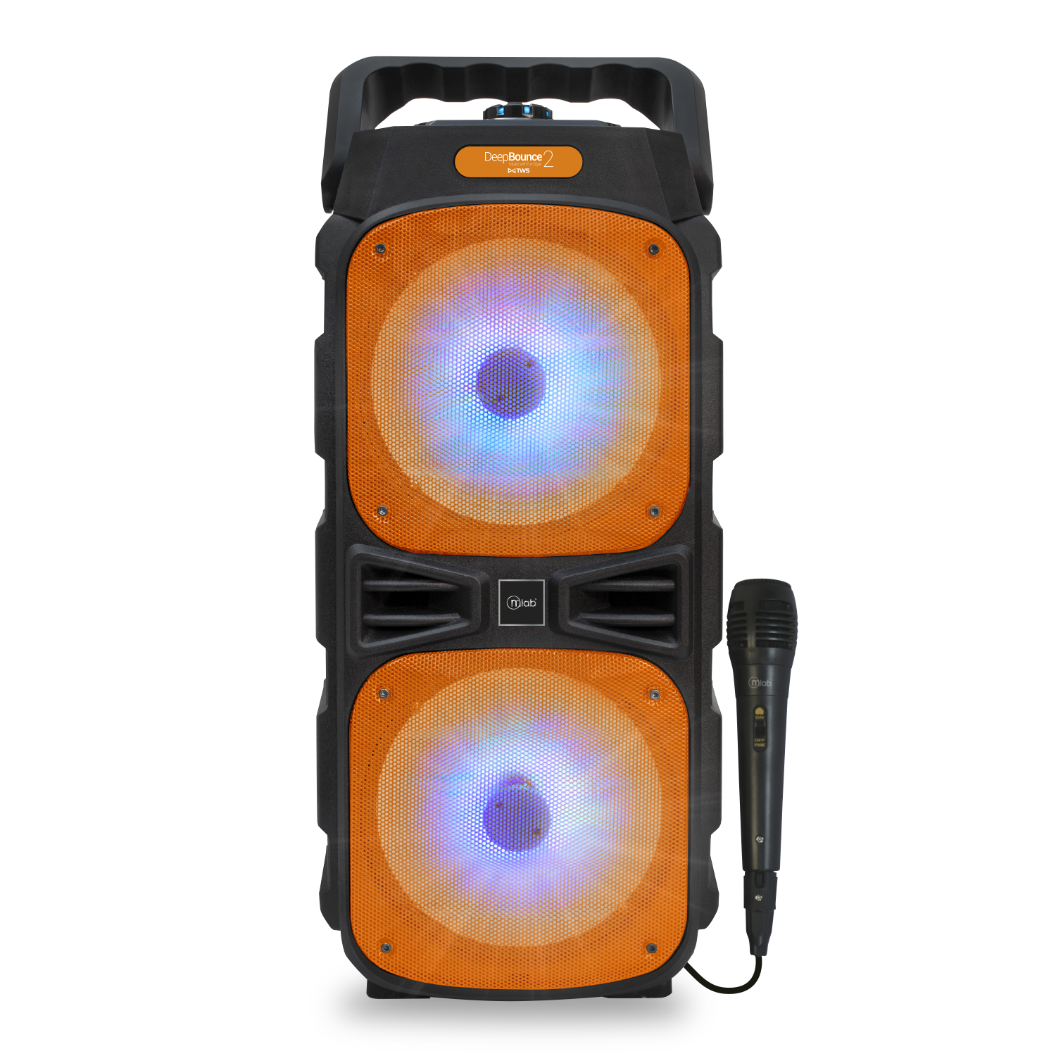 Mlab - Parlante Karaoke Deep Bounce 2 Con Micrófono Y Batería Recargable Negro - Naranjo