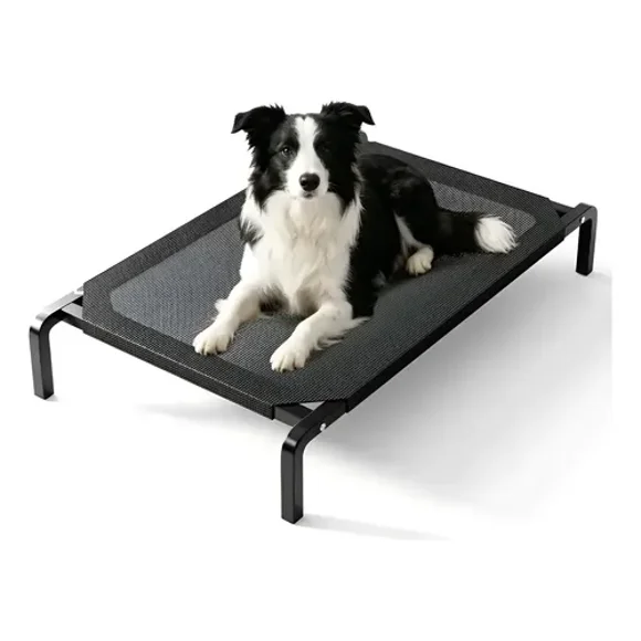 Cama Elevada Para Mascotas Perros Gatos Talla L Negro Talla L