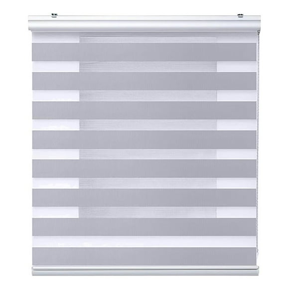 Cortina Roller Duo Zebra 100x180cm Gris Noche y Día