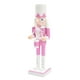 thumbnail image 1 of Figura De Cascanueces, Estatua Rosa De 10 Pulgadas Para Diseño De Escena De árbol De Navidad, Baterista De Fiesta, 1 of 3