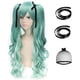 thumbnail image 1 of Peluca ANOGOL para cosplay, larga, verde, con 2 coletas onduladas y acceso., 1 of 7