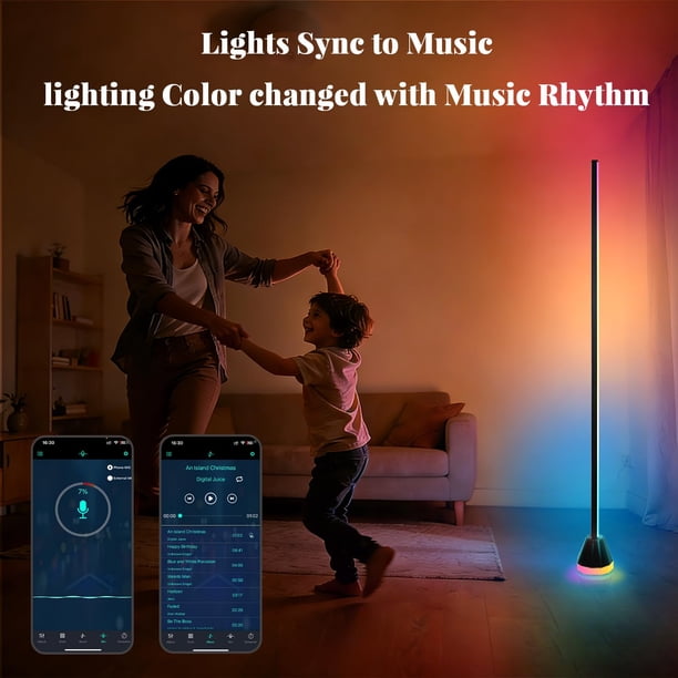 Lámpara de piso de esquina inteligente RGB LED WUTGHUI de 16