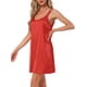 thumbnail image 4 of INSPIRE CHIC Camisón de Satén para Mujer, Camisón de Noche de Seda con Escote en V y Dobles Tirantes Espagueti para Descansar XL Rojo, 4 of 6