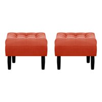 Bodevir - Set Pouf Wood 1C Felpa 00 Naranjo