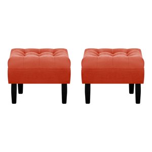 Bodevir - Set Pouf Wood 1C Felpa 00 Naranjo