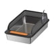 thumbnail image 2 of Caja De Arena Para Gatos De Acero Inoxidable, Arenero Para Gatos, Orinal Para Gatos Con Parte Superior Abierta, Semicerrada, Color Negro, 2 of 5