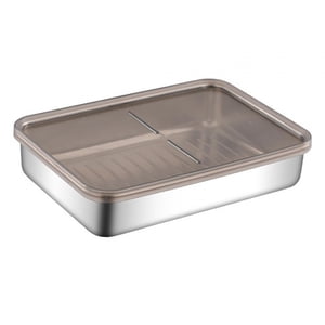 Bothyi - Contenedor De Almacenamiento De Alimentos De Acero Inoxidable Caja De Pan Para Picnic, Oficina, Viaje 19.7Cmx14Cmx4Cm