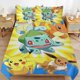 thumbnail image 2 of 3 Piece Bedding SetSilver PokmonPikachu Eevee Charmander Squirtle BulbasaurComforter Set for Kids Boys Teen Tween 3D Lightweight Microfiber Bedding Sets, 2 of 5