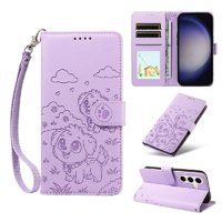 Funda Billetera Foxdock Compatible Con Samsung Galaxy S24 Plus, Diseño Perrito Tierno, Ranuras Para Tarjetas Y Soporte Plegable