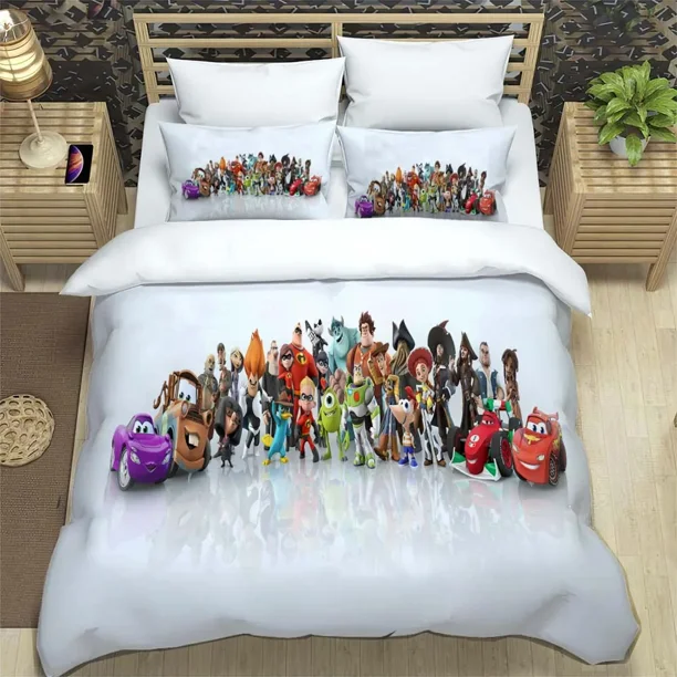 x818 Bed SheetsMinnie Pattern Quilt Cover With Pillowcases Microfiber Digital Printed Bedding Set Twin Full 3-Piece Bedding Set (1 Duvet Cover + 2 Pillow Shams) nj818