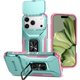 thumbnail image 1 of Funda Armada para iPhone 17 Pro Max con Tapa Deslizante y Soporte Magnético Giratorio Verde, 1 of 5