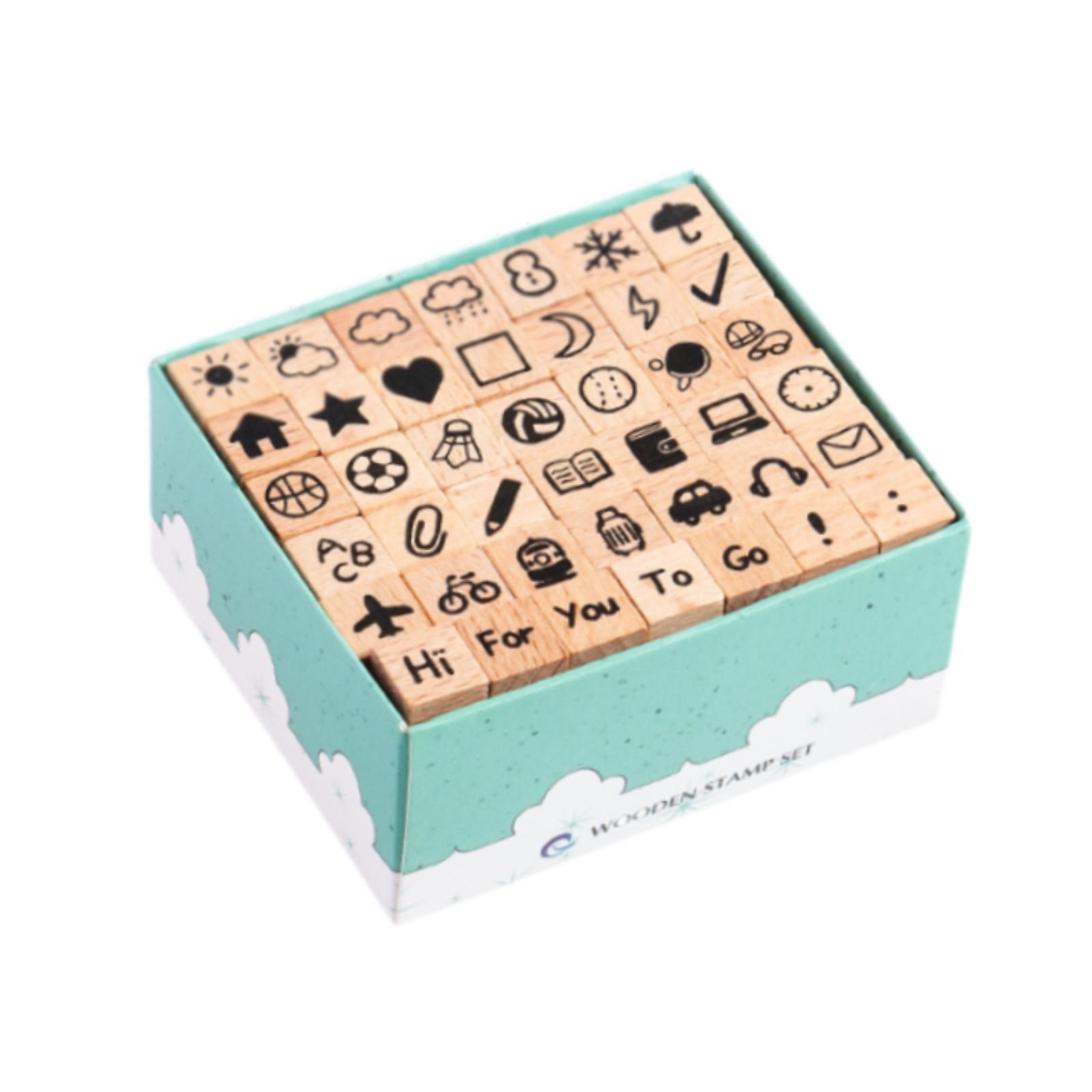 Bothyi - 42 Piezas De Sellos De Madera, Lindos Sellos De Goma Para Pintar, Dibujar, Niños, Artistas, Estilo F