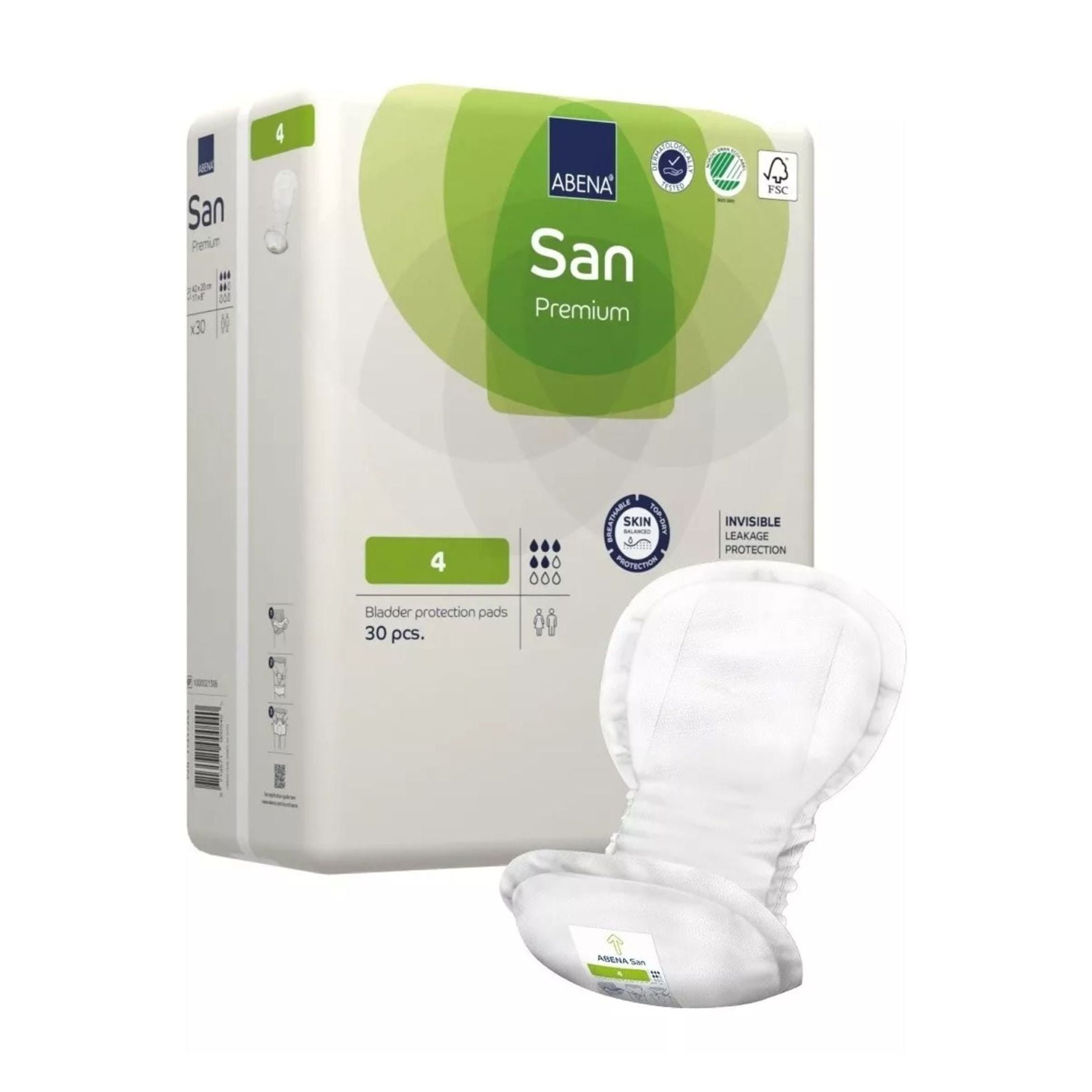 Abena - Apósito Anatómico San 4 Premium Adultos, 30 Unidades