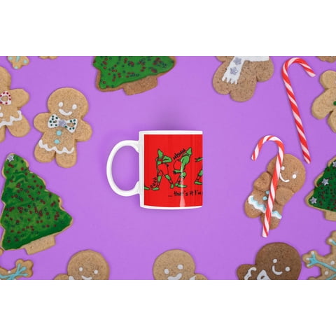 Sm - Tazón Taza Blanca Navidad El Grinch Baile Pascua Pelicula Blanco 10