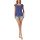 thumbnail image 2 of INSPIRE CHIC Blusa Floral de Mujer para el Día de San Valentín, Cuello Cuadrado Casual de Verano, Camisa de Chifón con Volantes y Manga Corta M Azul Real, 2 of 6