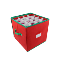 Estilodomus - Caja Organizadora 64 Adornos Navideños Organizador Navidad - Rojo