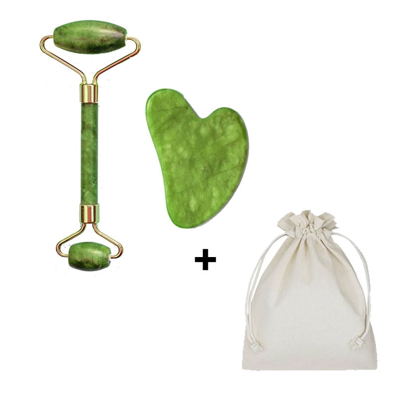 Rodillo Jade - Gua Sha - Saquito Para Guardarlos