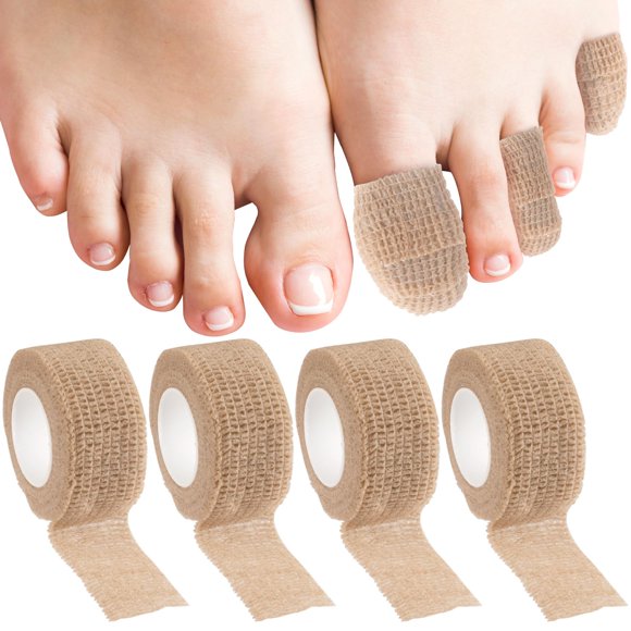 Vendaje Elástico Autoadhesivo Deozu - 4 Rollos de 2,5 cm x 4,5 m - Color Beige