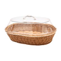 Magideal - Cesta De Mimbre Para Frutas, Cesta De Pan Tejida De Imitación De Ratán, Almacenamiento De Despensa, Cesta Para Servir Alimentos, Estantes Para Cafeter 25Cmx35Cm