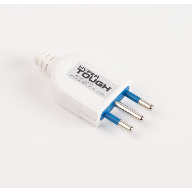 Enchufe Macho Volante Blanco Hyper Tough