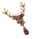 thumbnail image 3 of Euroamericano Traje Broche Ciervo Cabeza Gota De Agua Rhinestone Diamond Bronce, 3 of 5