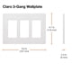 thumbnail image 4 of Placa protectora para interruptor de luz Lutron Claro, blanca, 3 elementos, sin tornillos, 4 of 5