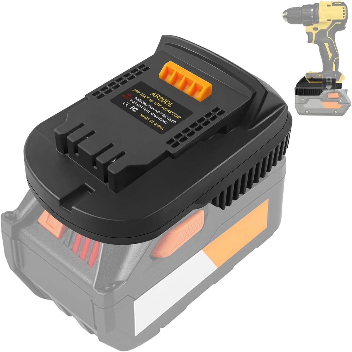 Adaptador Tpdl Ar18dw Batería Ridgid Aeg 18v A Dewalt 20v