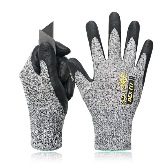 Guantes resistentes al corte DEX FIT Cru453 ANSI A5 gris XL