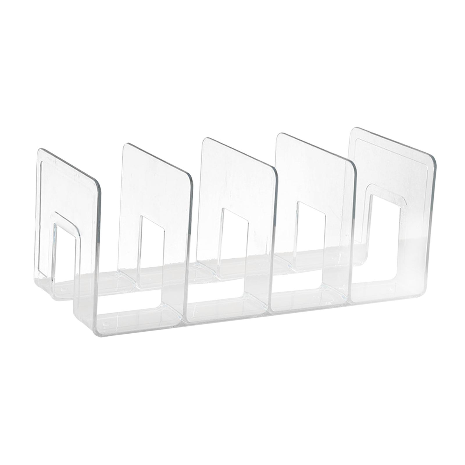 Bothyi - Sujetalibros Acrílicos Que Ahorran Espacio, Soporte Para Libros De Cuatro Marcos Para Bibliotecas Domésticas, Escritorio Transparente