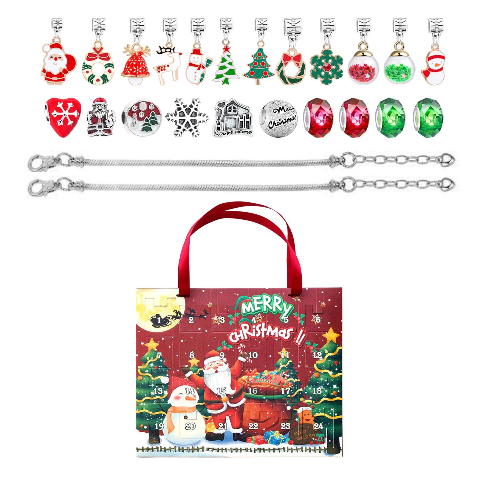 Bothyi - 24 Cuadrícula Calendario Navidad Diy Pulsera Caja Adornos Decorativos Niños Brazalete Estilo B
