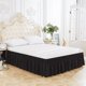 thumbnail image 1 of suxuMhao Falda de Cama Elástica Envolvente con Volantes Tamaño Twin, Negro - Colchón de 39x75 Pulgadas Compatible con Caída de 15 Pulgadas, Falda de Ropa de Cama de 1 Pieza para Decoración de, 1 of 3