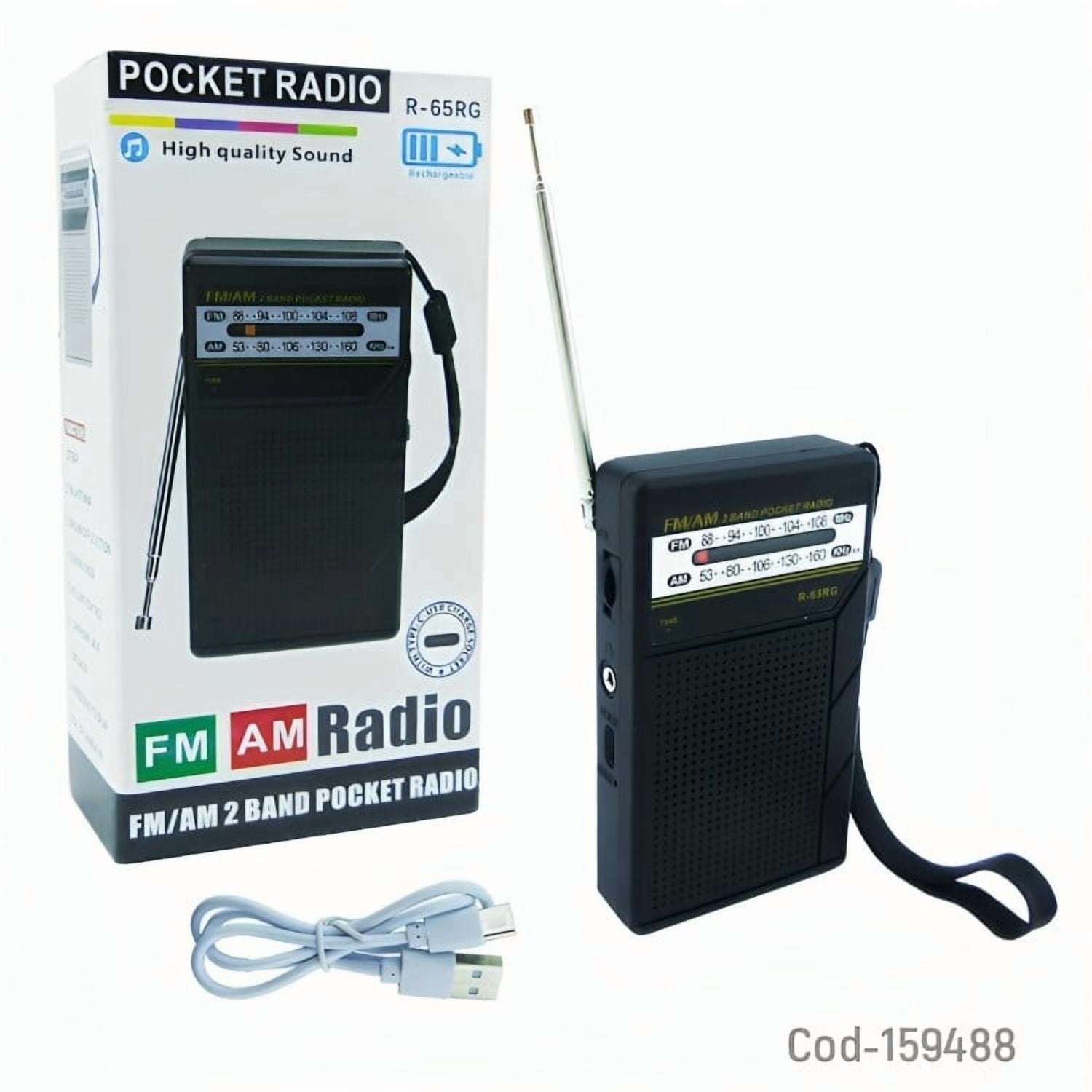 Genérico - Radio Am/fm 2 Bandas Mod.r-65rg Recargable Usb Type-c