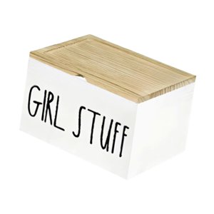 Magideal - Porta Tampones Para Baño, Contenedor De Almacenamiento De Madera, Decoración Rústica Para Accesorios De Baño, Contenedor Creativo Para Guardar Toallas Blanco