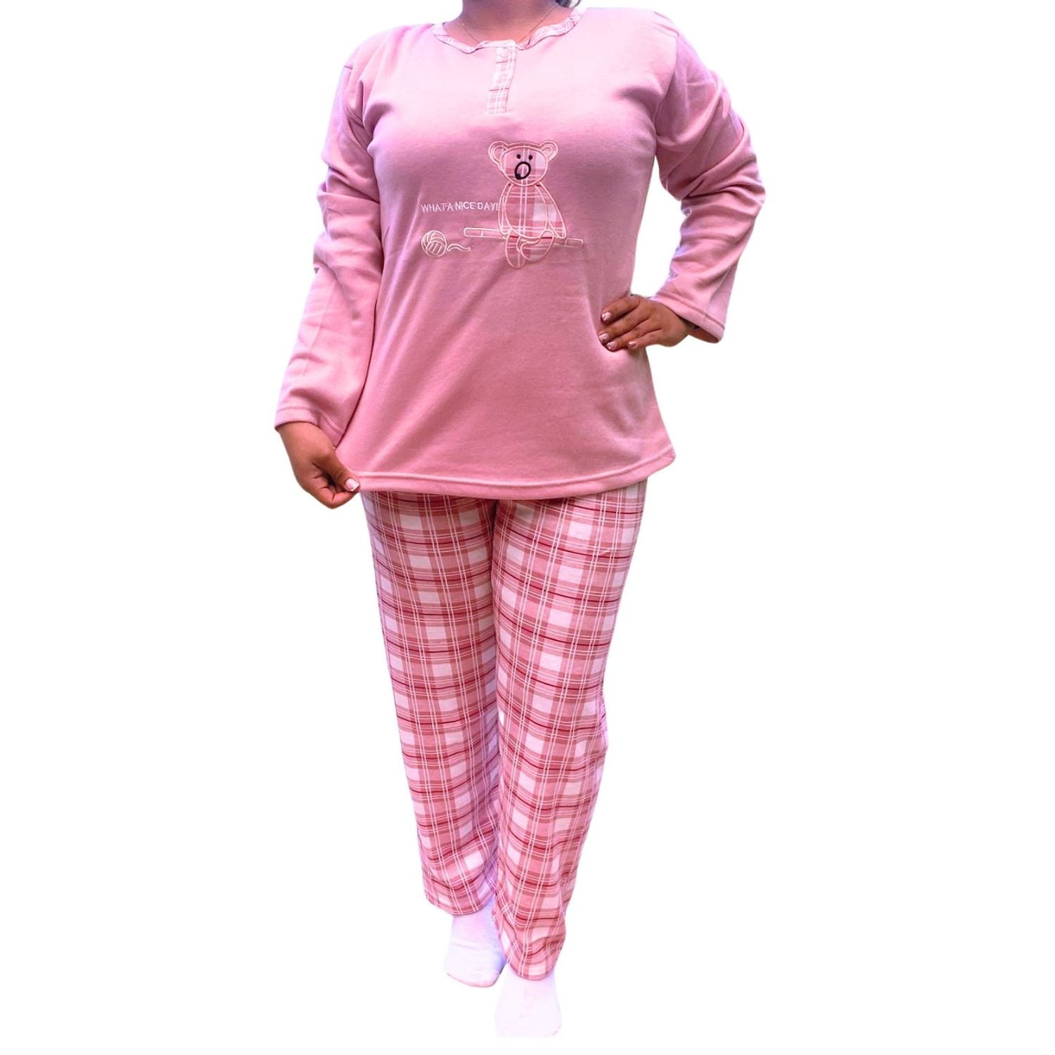 Likeshop - Pijama Mujer Franela Invierno Manga Larga Diseños 538