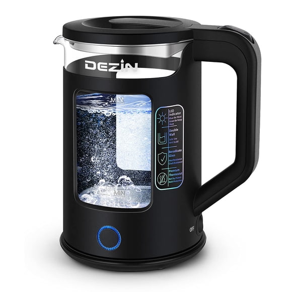 Hervidor eléctrico DEZIN con vidrio Keep Warm de 1,5 L sin BPA