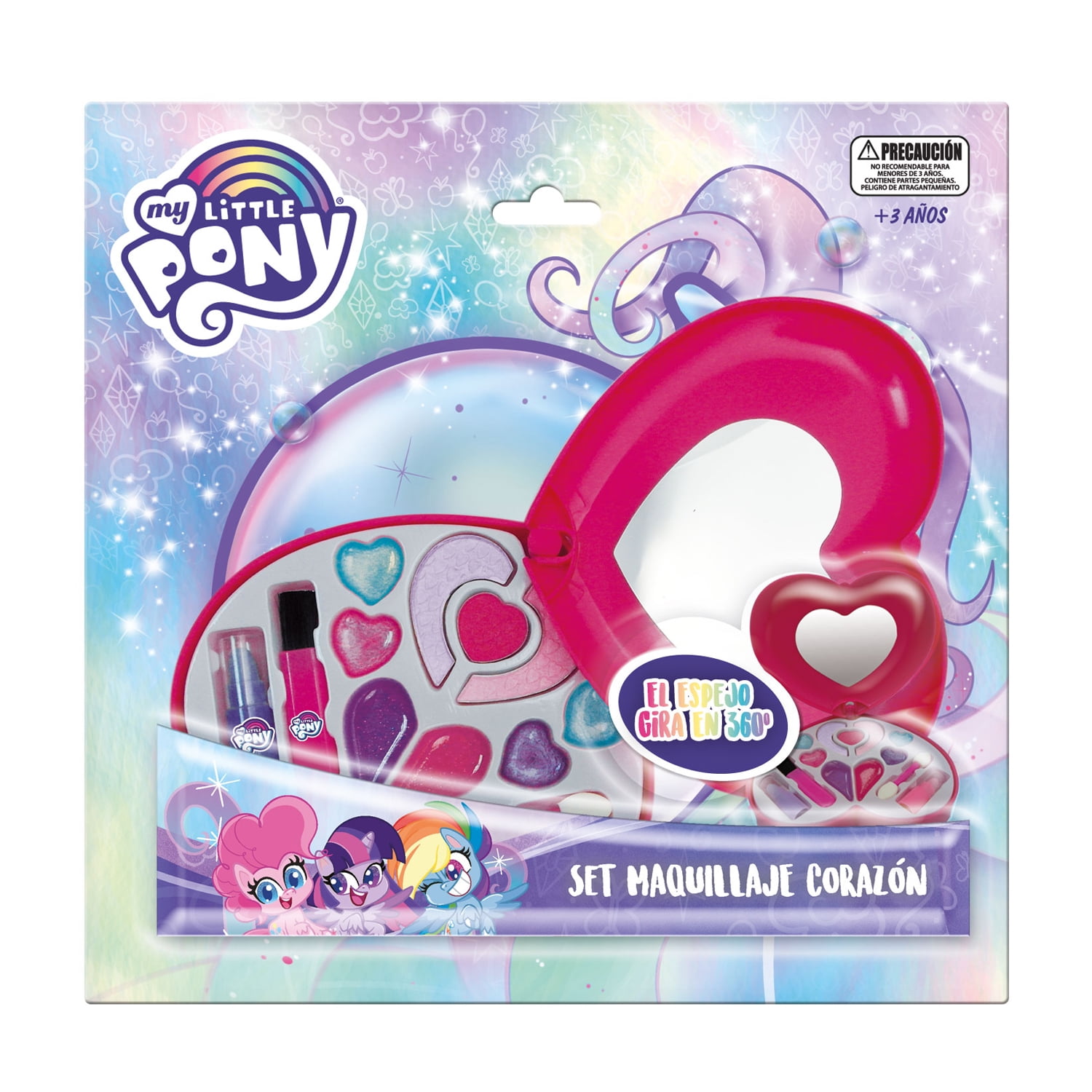 Set De Maquillaje Infantil My Little Pony Corazón Con Espejo Rotatorio