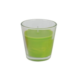 Homewell - Vela De Vidrio Verde Aroma Manzana 6.5X6.5X7Cm