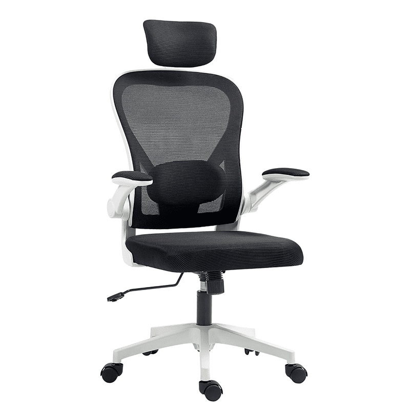 Wakeshome - Silla De Oficina Ergonómica Con Reposacabezas Soporte Lumba